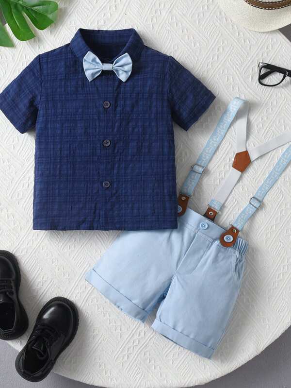 Nuevo conjunto de traje formal para niño pequeño para fiesta de cumpleaños, portador de anillos para boda de verano, conjunto elegante de niño pequeño caballero