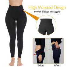 Anti-Cellulite Slimming Premium High Waist Tummy Control Shapewear Shaping Leggings Body Shaper Pants For Women - Black - View 8