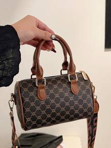 Vintage Coffee Color Handbag New Boston Style Women Shoulder Bag, Crossbody Pillow Bag