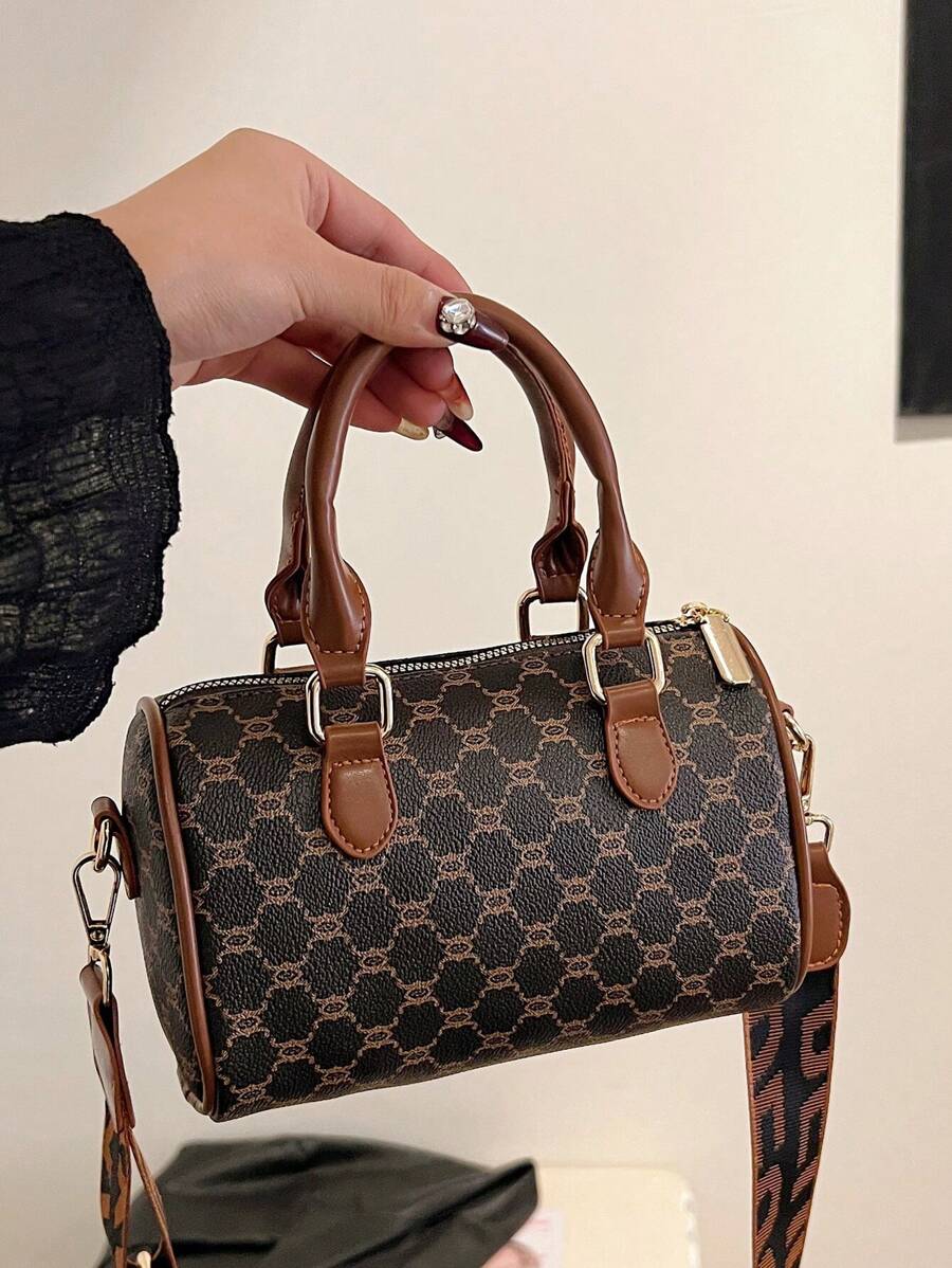 Vintage Coffee Color Handbag New Boston Style Women Shoulder Bag, Crossbody Pillow Bag