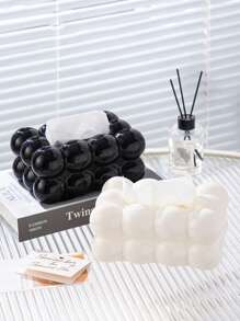 1 Piece Of Light Luxury Style Highly Attractive Marshmallow Tissue Box Home Living Room Tissue Storage Box Restaurant Tissue Box