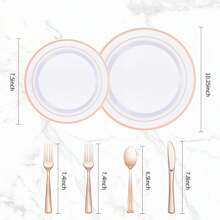 50 Stück Besteckset in Roségold, geeignet für Thanksgiving Dinner, Kuchen, Süßigkeiten und Snacks, für Zuhause und Outdoor, spülmaschinenfest, hervorragend für Partys und Hochzeiten, Schulbedarf
