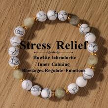 灵气手链女款疗愈水晶瑜伽天然石手链串珠蛋白石简约首饰情侣礼物女士拉布拉多疗愈能量饰品 - L0295 - 查看 12