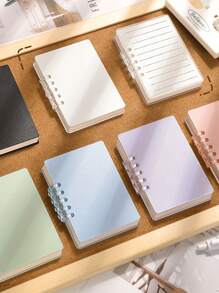 1/6pieces Portable Pocket Notebook, Morandi Mini Notebook, Portable Pocket Loose Leaf Notebook With High Appearance, Portable Notepad, Memo Diary, Schedule, Organizer Of School, Office And Study Supplies Agendas
