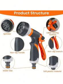 1 Stück Gartenschlauch Set mit Hochdruckbrause, Gartenschlauch Set, strapazierfähiger Gummi, universelle Anschlüsse, geeignet für Reinigung von Haus und Auto, Auto-Wasch-Zubehör, multifunktionales Garten Set, ausziehbares Schlauchdesign, Gartenschlauch