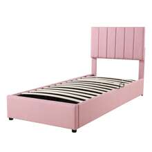 Letto per bambini, letto imbottito per bambini 90x200 cm, letto contenitore con contenitore, letto singolo per bambini, biancheria da letto delicata sulla pelle, rosa