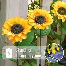 2x Solar Flower Stake Lights Outdoor Garden Path Party LED Lamps Sunflower Decor