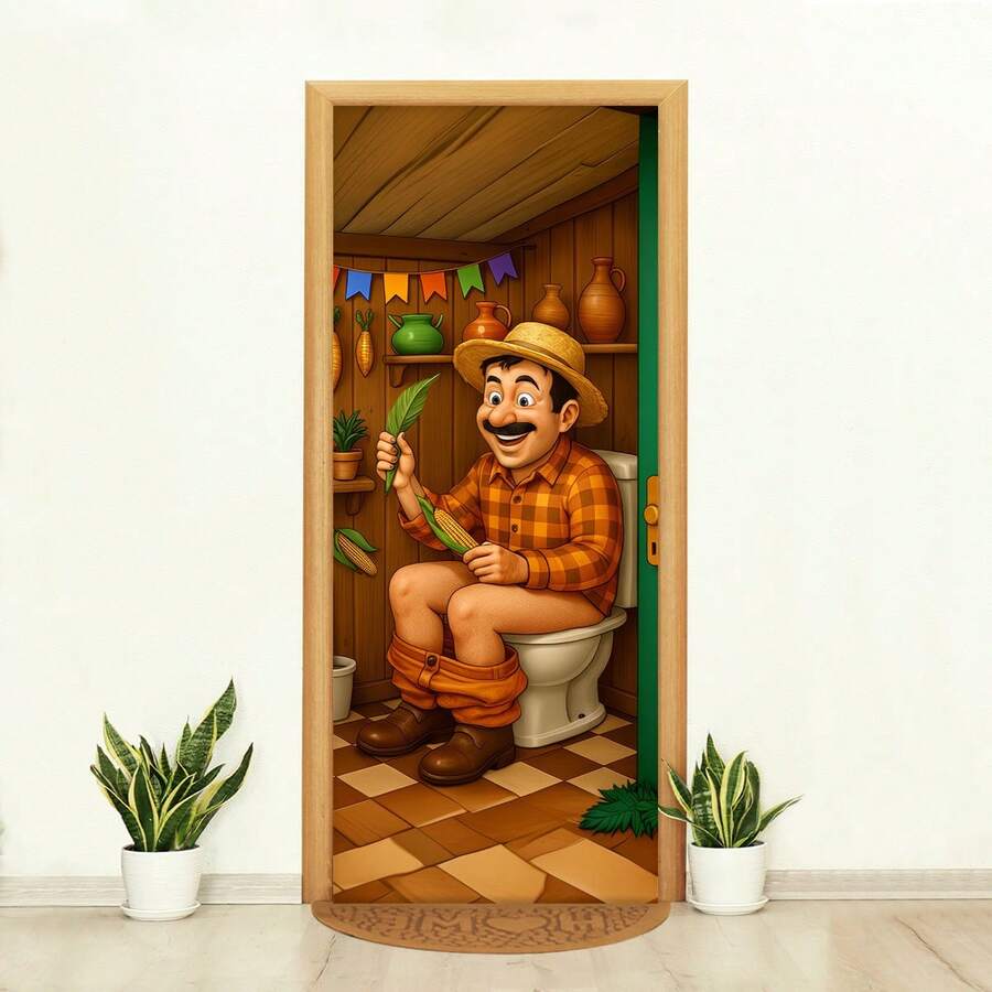 Felicita Decorative Door Cover 3D Sublimated Fabric Party 0.85x2.10 Junino - CP-393 - 查看 1