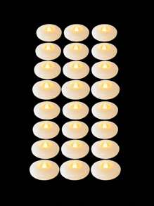 2/6/12/24 piezas Velas LED a batería sin llama, de plástico blanco resistente al agua, con 200+ horas de duración, luces de vela LED, aptas para jarrones/piscina/baño/jacuzzi/San Valentín/centros de mesa de boda/decoración de boda
