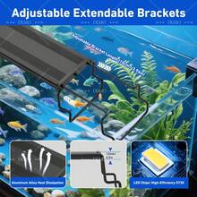 12 In LED Aquarium Light Full Spectrum For Planted Fish Tanks - Adjustable Brightness & Timer, Aluminum Alloy Shell, Extendable Brackets For 36-44 Inch Tanks,  Fish Tank Lights For Aquarium - 12in for 12-18in Fish Tank - View 5