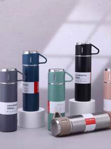 1pc Stainless Steel Three-Lid Long-Lasting Insulated Cup Is A High-End Portable Portable Water Cup Set For Outdoor Business Travel And Household Use, Suitable For Keeping Milk, Coffee, Beer, Tea, Cola, And Cold And Hot Beverages Warm