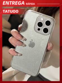 1 Peça Capa de Celular Transparente com Glitter, À Prova de Quedas e Durável, Compatível Com Apple 16/16Pro/16Plus/16ProMax