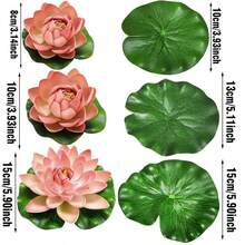 6 أزهار بردي طبيعية عائمة، مناسبة لديكور المنزل والأحواض المائية وترتيب البرك، كذلك هدايا مثالية لعيد الميلاد وعيد الأم وعيد الأب