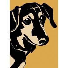 1pc Wall Arts Posters Optional Frame Modern Colorful Cute Dog Posters Canvas Painting Cartoon Abstract Animal Modern Wall Art Picture For Kid Room Home Decoration Painting