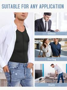 TAILONG Men Compression Shirt For Body Slimming Tank Top Shaper Tight Undershirt Tummy Control Girdle