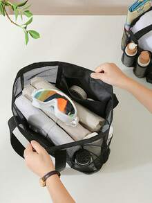 A Women's Summer Beach Tote Bag -- A Mother's Day Gift. It Is A Versatile Mesh Shoulder Bag That Can Also Be Worn Crossbody. It Comes With A Polyester Lining And Is Perfect For Travel And Outdoor Activities. It Can Be Used As A Toiletries Bag For Beach Summer Vacations And To Organize Bathroom Toiletries. It Is Also A Must-Have For Holidays, Study Supplies, Travel Essentials, And Items For Women's Dormitories., Beach Accessories, Pool Float