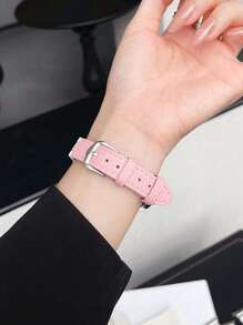 Kompatibel mit, 1 Stück junges & modisches universal Damen Armband mit stylischem, lässigem Luxus-Abaloneperlen-Herzanhänger, irisierend, glitzernd, verstellbares, weiches, modisches pinkes Lederarmband kompatibel mit Smart Watch Ultra3/2/1 SE S10/S9/S8/S7/S6/S5/S4/S3/S2/S11 Serien 38mm 40mm 41mm 42mm 44mm 45mm 49mm, Smartwatch Armband Zubehör, Geschenk für Freundinnen, Freunde, Familie