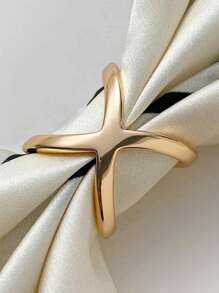 Bague en or à la mode pour femme, 1 pièce, en forme de croix, pouvant servir de pince à foulard ou à châle au quotidien.