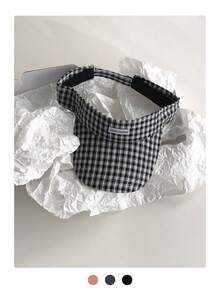 1pc Vintage Plaid Letter Embroidered Hollow-Top Cap, Women Summer Travel Sun Hats, Outdoor Sports Golf Cap, Casual Grid Design UV Protection Golf Outfit - Empty Top - View 10