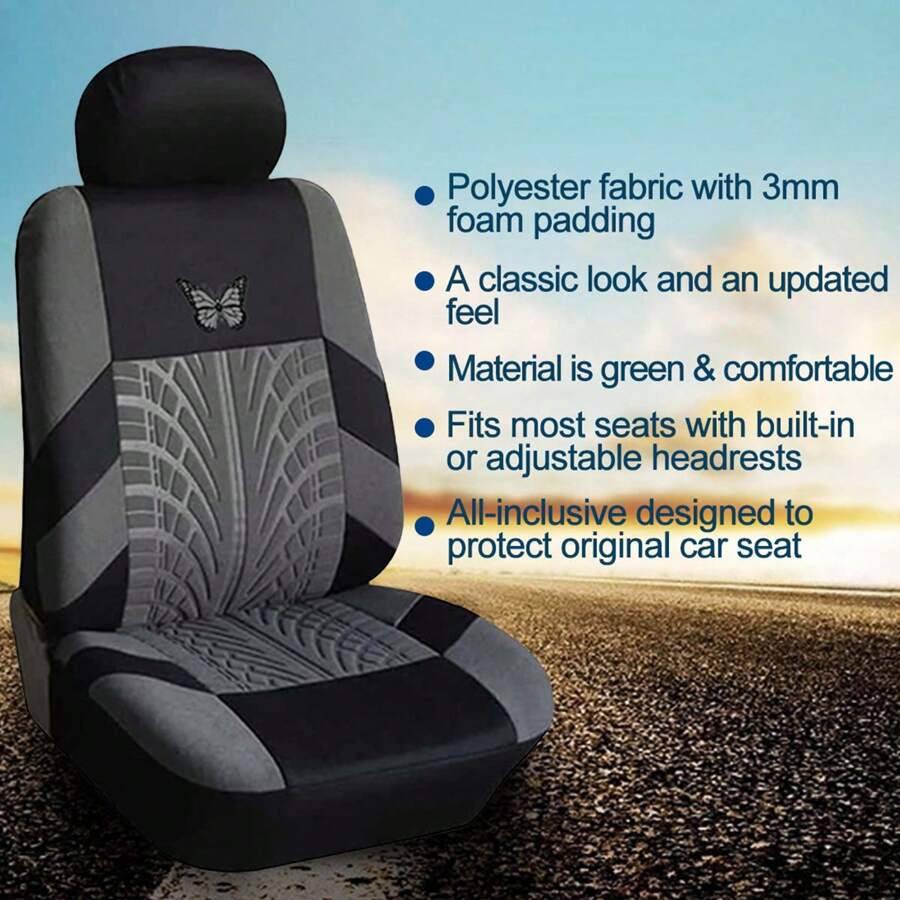 1pc Car Butterfly Hot Stamping Car Seat Cover Four Seasons Universal Car Seat Cover