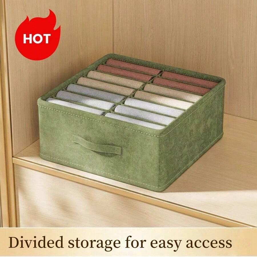 1pc Fabric Drawer Organizer, Closet Storage Box For Clothes, Pants, Ties, Layered Drawer Divider