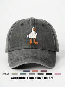 1pc Embroidered "Silly" Duck Letter Washed Baseball Cap, Adjustable Outdoor Sun Protection Casual Hat, Suitable For Spring/Autumn Travel Beach Vacation, Y2K Style For Youth - Baseball Cap - View 14