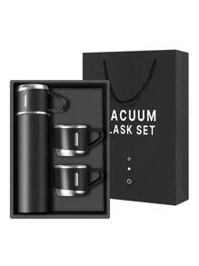 1pc Stainless Steel Three-Lid Long-Lasting Insulated Cup Is A High-End Portable Portable Water Cup Set For Outdoor Business Travel And Household Use, Suitable For Keeping Milk, Coffee, Beer, Tea, Cola, And Cold And Hot Beverages Warm