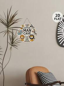 1 Stück süßes dekoratives Tiermotiv Schild "Man Cave", Wanddekoration, witziges Geschenk für Kinder, Deko-Plakette für Zuhause