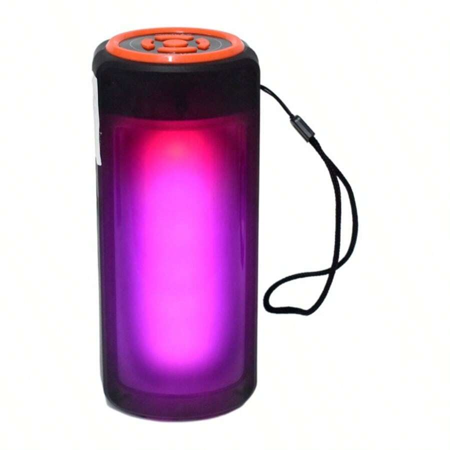 BUYTITI Portable Bluetooth Speaker, Flame-Like LED Light - Orange - View 1