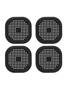 4/2/1 pièce Capteur de cheveux pour drain, couvre-drain carré pour douche, bouchon de cheveux en silicone avec ventouse, filtres anti-bouchon d'évier, bouchons de drain de baignoire et de douche, bouchons désodorisants de cuisine en silicone, outils de salle de bain pour services de nettoyage commercial/boutiques