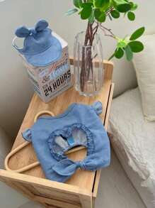 2pcs Pet Cat & Dog Spring/Summer Outfit: Denim T-Shirt Vest + Cute Hat