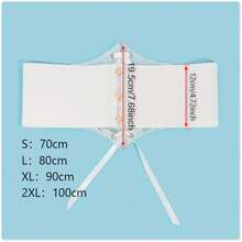 1pc Wide White Transparent Lace Sexy Belted Waist Wrap Dress Top Embellished Waistband Elastic Waistband Women Corset Belt For Dress,Waist Trainer Waist-Shaping For Waist Slimming And Tummy Control - White - View 3