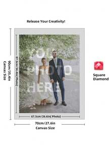 1pc Custom 5D DIY Diamond Art Painting Kit - Personalize With Your Photo, Round Or Square Acrylic Diamonds, Ideal For Home Decor & Unique Gifts, 11.81x15.7in, Diamond Art Kits - Multicolor - View 30