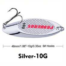 1 件金属勺形拟饵 10 克-60 克 铅坠鲈鱼饵 银色/金色 VIB 鱼饵 8#-2# 钩 铅坠鱼饵 渔具