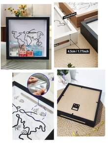 Square Ticket & Memory Display Frame - Top-Loading Travel Keepsake Organizer With 3 Sizes & Colors For Cards, Boarding Passes, Holiday Souvenirs | Durable Collectible Photo Collage Frame