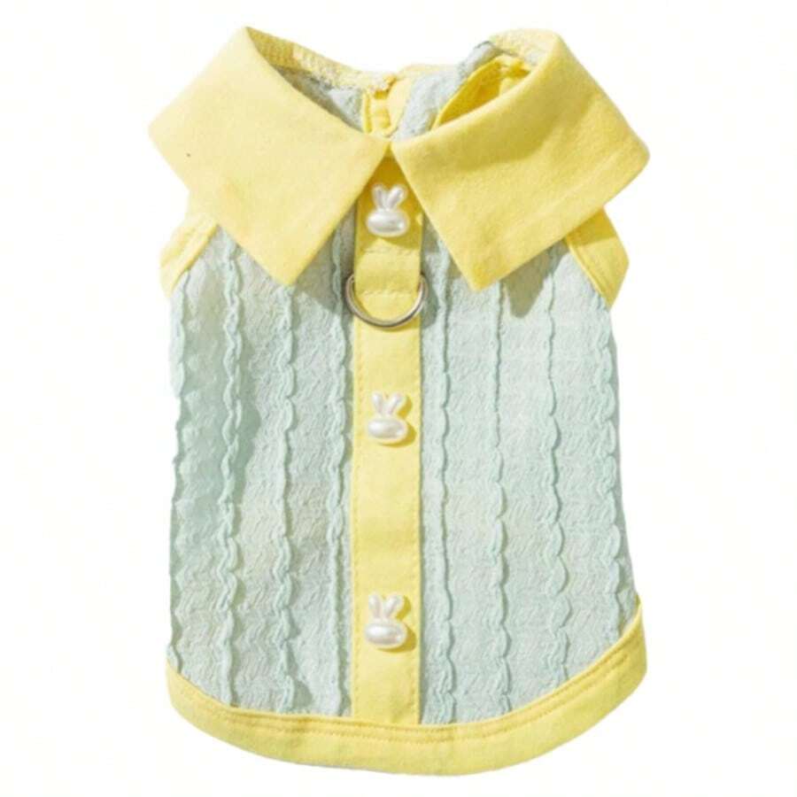 Áo khoác cho chó kiểu polo nhẹ, thoáng khí, mỏng nhẹ, thích hợp cho chó Poodle, Teddy và các giống chó nhỏ. - màu xanh lá - Xem 1