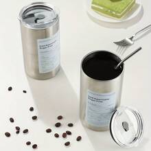 1 Edelstahl Kaffeebecher mit Strohhalm, 600ml vakuumisolierter Becher, auslaufsicherer Reisebecher, doppelwandige Konstruktion, spülmaschinenfest, geeignet für alle Arten von Getränken - perfekt für Thanksgiving, Halloween, Ostern, Kaffee jederzeit und überall, Kaffee Reisebecher