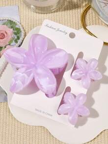 Bộ 3 kẹp tóc đá cẩm thạch màu tím Bohemian, bao gồm kích thước nhỏ và lớn, phụ kiện kiểu tóc cho kỳ nghỉ hè trên bãi biển, kẹp tóc, kẹp tóc, kẹp tóc, kẹp tóc hình hoa mùa thu đông, phụ kiện tóc cho phụ nữ khi đi nghỉ - Đá cẩm thạch tím nhạt - Xem 5