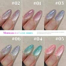 15ml Esmalte de Unha de Cristal de Olho de Gato Tipo Gel Bead de Vidro, Nova Luz Pequena Popular Quente, Cor de Outono e Inverno, Dedicado a Salões de Beleza