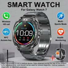 GUHUAVMI 2025 New Smart Watch Compatible With Galaxy Watch 7, Wireless Calling/Dial, 1.43inch AMOLED Full Screen Touch, AI Voice, Info Push, NFC Access Control, SOS Call Smartwatch, ECG/Heart Rate/Sleep Monitoring, Fitness Tracker, Health Smartwatch For Men Women, Compatible With Android IOS