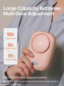 1 Stück, wiederaufladbare 2000mAh, tragbare Nackenlüfter für den Außenbereich, Sommer-Luftkühlung, Mini-Ventilator