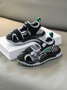 2025年夏季新款儿童鞋男童透气包头凉鞋中大码儿童沙滩软底防滑魔术贴鞋