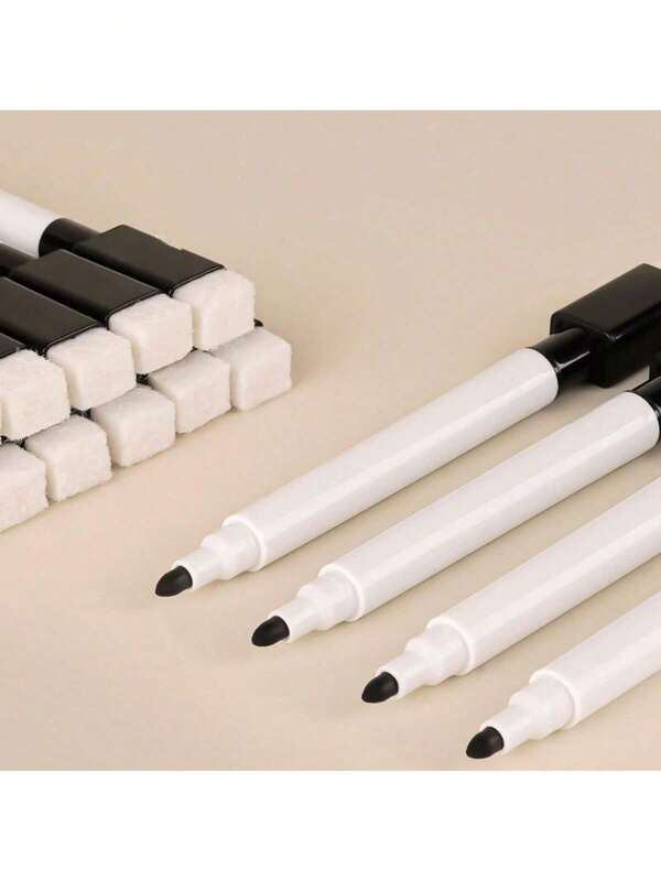 10 Stück Whiteboard Marker mit Radiergummi-Bürsten, Zeichenstifte für Whiteboard, Tafel, Kreidetafel Schulmaterial, Schulanfang