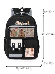 Capybara Kids Backpack, Fashionable & Versatile Large Capacity Boys' School Bag, Lightweight Girls' Rucksack For Elementary Students, For Back To School