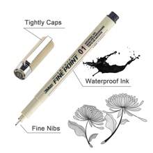 6/9/12pcs Waterproof Needle Tube Art Line Drawing Painting Marker Pens With Soft Head, Suitable For Architectural & Art Projects Back To School