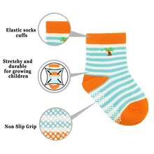 ELUTONG Toddler Socks, Dinosaur, Car Pattern Mid-Calf Socks, Indoor And Outdoor Anti-Slip Socks, Suitable For Boys And Girls Aged 1-3/3-5/5-7 ,12 Pairs - #1 火箭和恐龍(12 對) - 查看 7
