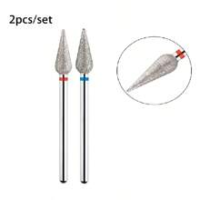 Set de 2 brocas para taladro de uñas para pulir, fresar, eliminar rebabas, equipos giratorios de molienda de gel y accesorios