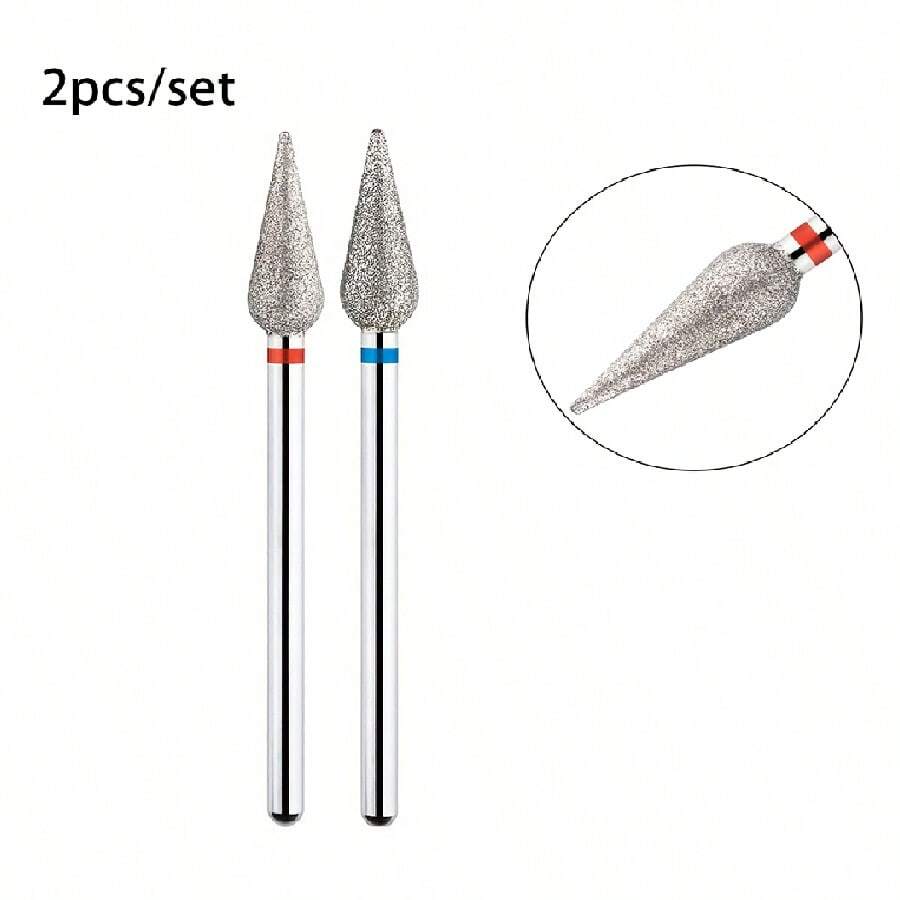 Set de 2 brocas para taladro de uñas para pulir, fresar, eliminar rebabas, equipos giratorios de molienda de gel y accesorios