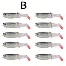 10 Stücke 8cm Paddelschwanz Schwimmköder Angelköder, weiche Kunststoffköder