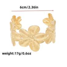 1 pieza de brazalete con apertura floral de diseño minimalista y con estilo europeo y americano, con un toque de lujo elegante, adecuado para el uso diario de las mujeres